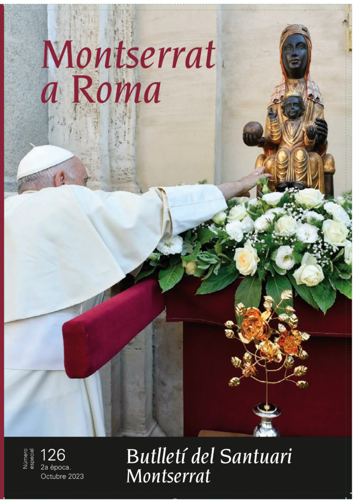 Número especial del Butlletí del Santuari dedicat al pelegrinatge a Roma pels vuit-cents anys de la Confraria de la Mare de Déu de Montserrat.